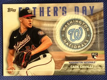 2023 Topps Cade Cavalli Father's Day Rookie Commemorative Team Patch Card - K