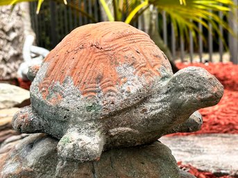 A Cast Stone Sea Turtle - Lovely Garden Ornament
