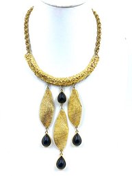 Bold 3 Pendant Goldtone Statement Necklace