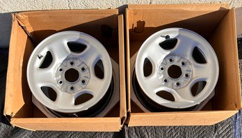 NOS GM 16 Inch Five Spoke Steel Wheels 6 X 5 1/2 Lug Pattern