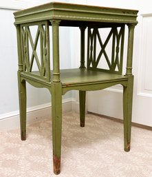 A Vintage Painted Wood Side Table