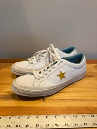 Converse One Star Shoe White With Gold Star Mens Size 12