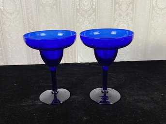 Cobalt Blue Margarita Glass Vintage Cobalt Barware