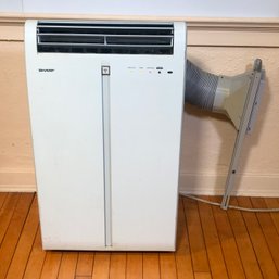 Tested & Works Great ! - SHARP Rolling / Portable 10,000 BTU Air Conditioner With Remote & Exhaust Hose !