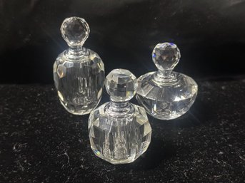 Crystal Perfume Bottles, Oleg Cassini & Saks Fifth Ave, Signed