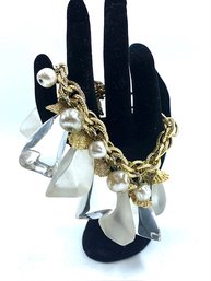 Fabulous Goldtone Chunky Jangle Charm Bracelet