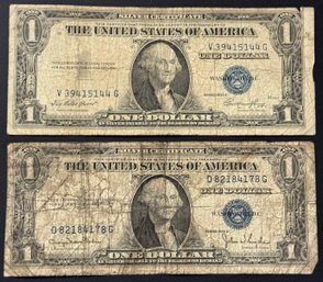 2 $1 Silver Certificates 1935-D, 1935-E