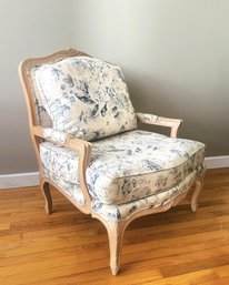 Vintage Conover Chair Co. Shabby Chic, French Provincial Style, Cushioned Pickled Wood Chair