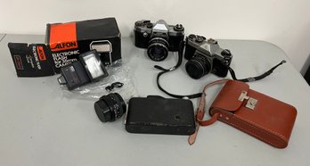 Group Of Vintage Film Cameras & Accessories