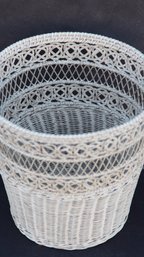 GREAT VINTAGE WOVEN WICKER WASTE BASKET