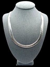 Vintage LIRM Italian Sterling Silver Cobra Chain Necklace