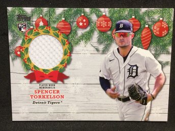 2022 Topps Walmart Holiday Mega Spencer Torkelson Rookie Jersey Relic Card - K