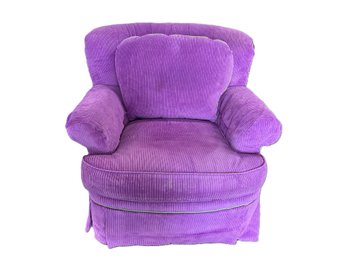 Purple Corduroy Armchair With Green Piping