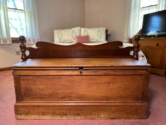 Antique 1800s Wooden Chest Made Right After The War Of 1812
