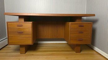 Gorgeous Mid Century Modern Floating Top Teak Desk