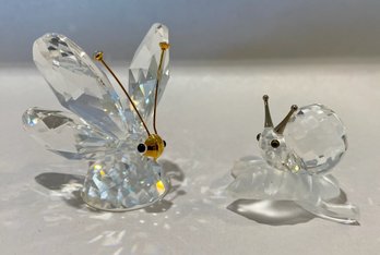 Swarovski Miniature Crystal Butterfly And A Snail (2)