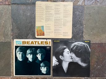 Three Vinyl Record Albums - Beatles, John Lennon And Paul McCartney
