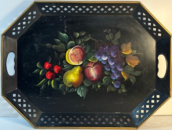 Early Toleware Hand Painted Tray