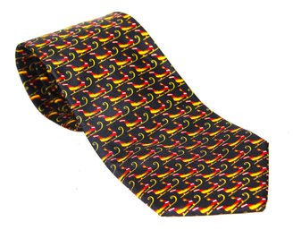 Vintage Silk Neck Tie By Salvatore Ferragamo Having Sleighs