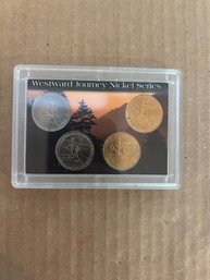 Beautiful Westward Journey Nickel Series, Collection Of 4 Nickels In Plastic Case