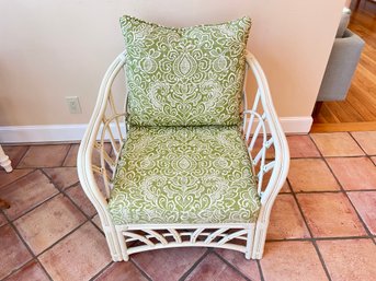 White Rattan Chair With Cushions