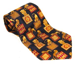 Very Fine Vintage Salvatore Ferragamo Silk Tie W Lions & Tigers