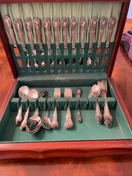Silverplated Flatware Set With Serving  For 12 By Gorham.