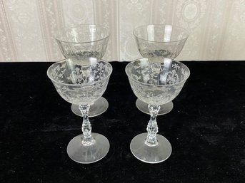 Fostoria Navarre Pair Tall Sherbet Glasses