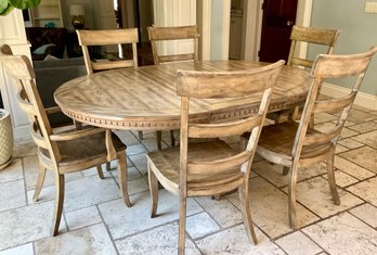 Exquisite  HOOKER FURNITURE Table And Chairs With Distressed Finish