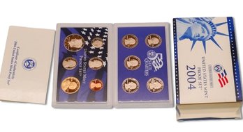 2004 United States Mint Proof Set With COA & Contains Presidential Dollars!