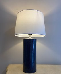 Cobalt Ceramic Denim Texture Lamp