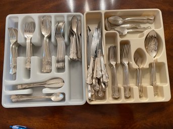 Large Silverplated Flatware Set With Serving  For 12 Plus Many Other Pieces  By Old Company Plate.
