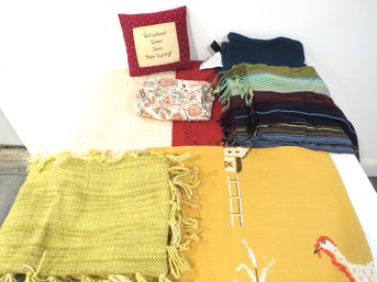 Assorted Linens With Placemats, Tablecloth & Pillow Shams