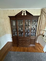 Towering Wooden Dining Room China Cabinet With Lights!!!