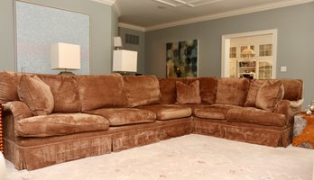 High Quality Custom Caramel Wave Chenille 2 Piece L Shape Sectional Sofa