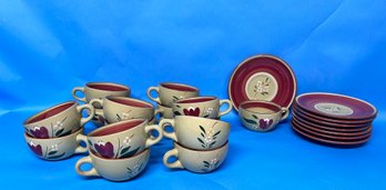 Stangl Magnolia Tea Cups & Saucers