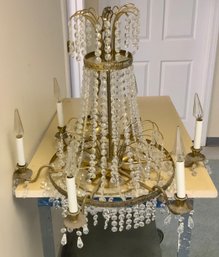 Vintage Crystal & Brass Chandelier (R)