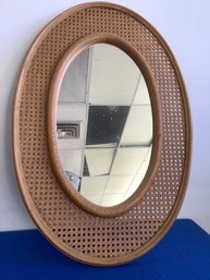 Woven Framed Oval Mirror