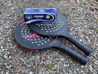 Viking Re- Ignite Lite GG Paddles And Three Extra Duty Platform Tennis Balls