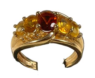 14K Gold Citrine Ladies Ring About Size 6 To 7