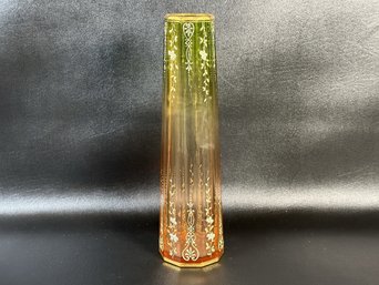 A Stunning Vintage/Antique Art Glass Vase, Hand-Decorated