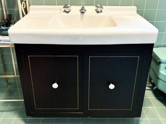 A Vintage Kohler Vanity Top Sink And Fittings, C. 1980's