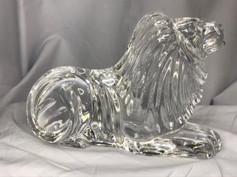 Fabulous Large WATERFORD CRYSTAL Lion Figure - Fantastic Quality - Original Label And Waterford Mark - Wow !