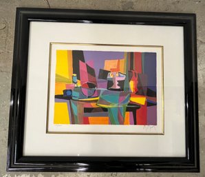 Framed Contemporary Abstract Lithograph Pencil Signed And Numbered