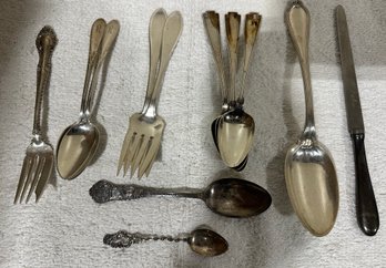 Awesome Lot Of Antique Sterling Flatware