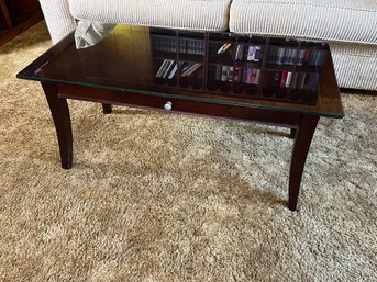 Black Wood Coffee Table With Glass Top