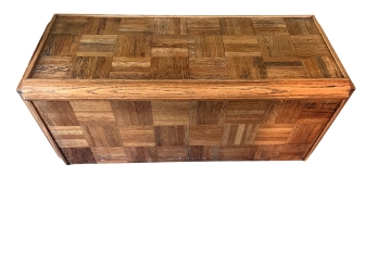 Checkerboard Oak Storage Chest