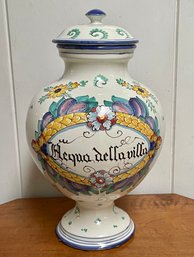 Large Italian Lidded Jar 'Acqua Della Villa'