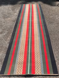 Multi-color Broad Stripe Braided Flatweave Runner Rug