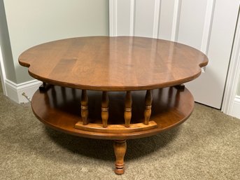 Vintage Ethan Allen Baumritter Colonial Tiered Round Coffee Table